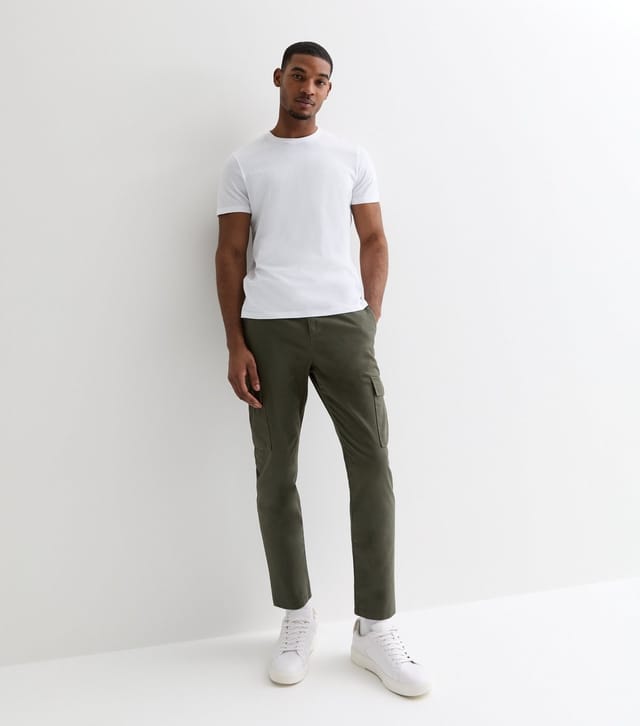 New Look Men's Khaki Cotton Cargo Trousers New Look - 3