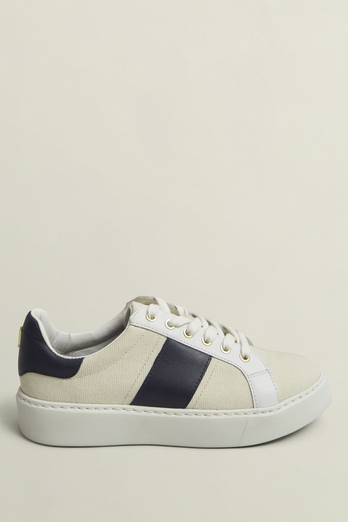 Hobbs London Hobbs London Women's Heritage Court Low-Profile Sneaker in Mid Navy