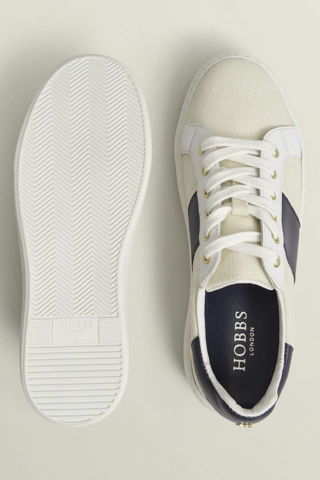 Hobbs London Hobbs London Women's Heritage Court Low-Profile Sneaker in Mid Navy - 2