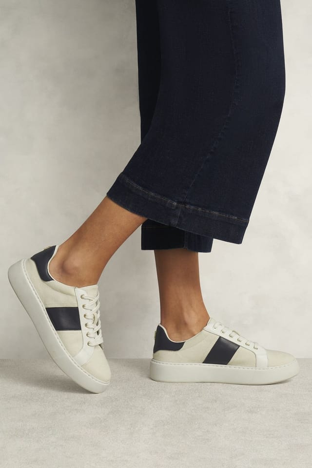 Hobbs London Hobbs London Women's Heritage Court Low-Profile Sneaker in Mid Navy - 3