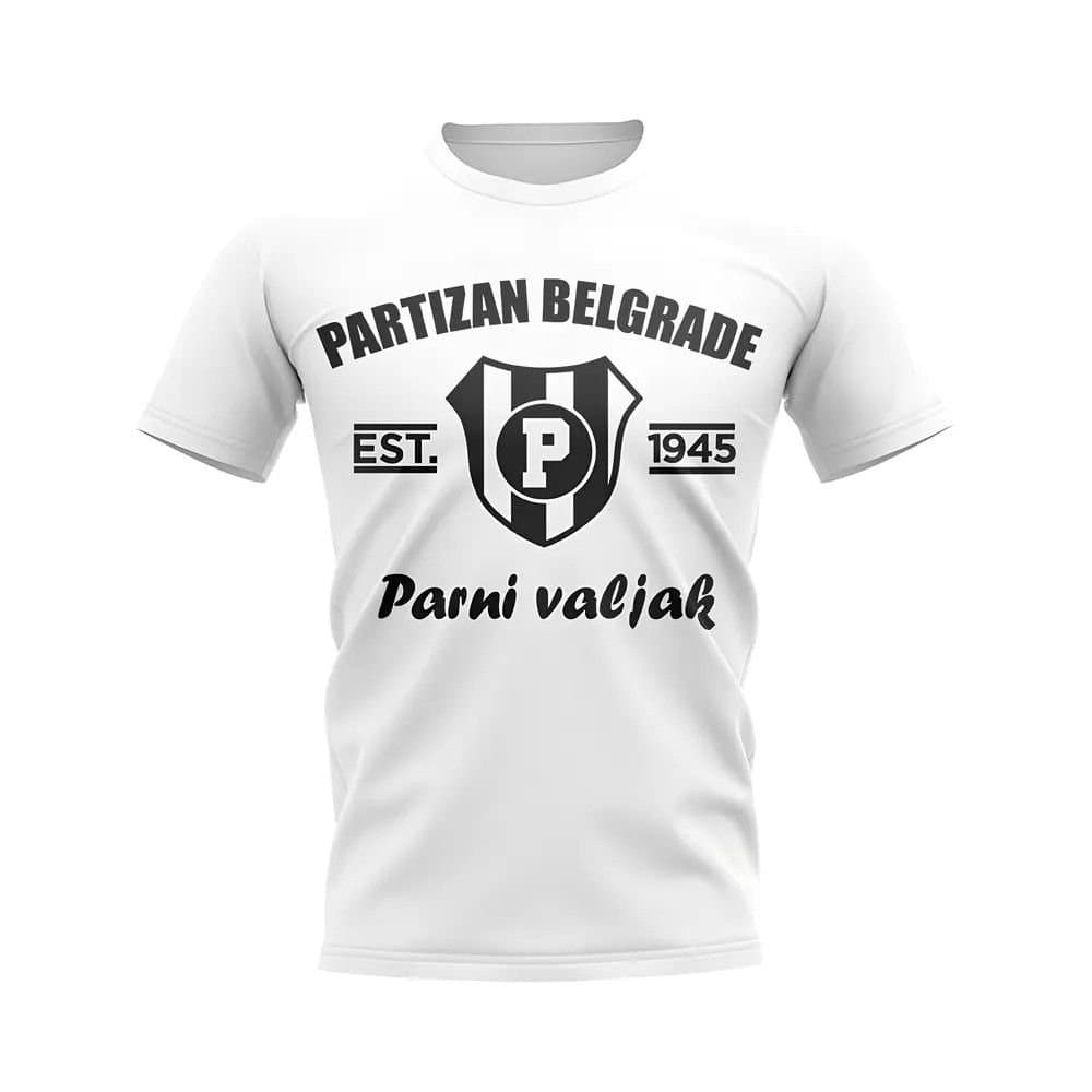 Partizan Belgrade Partizan Belgrade Men's Personalised Established Football T-Shirt in White