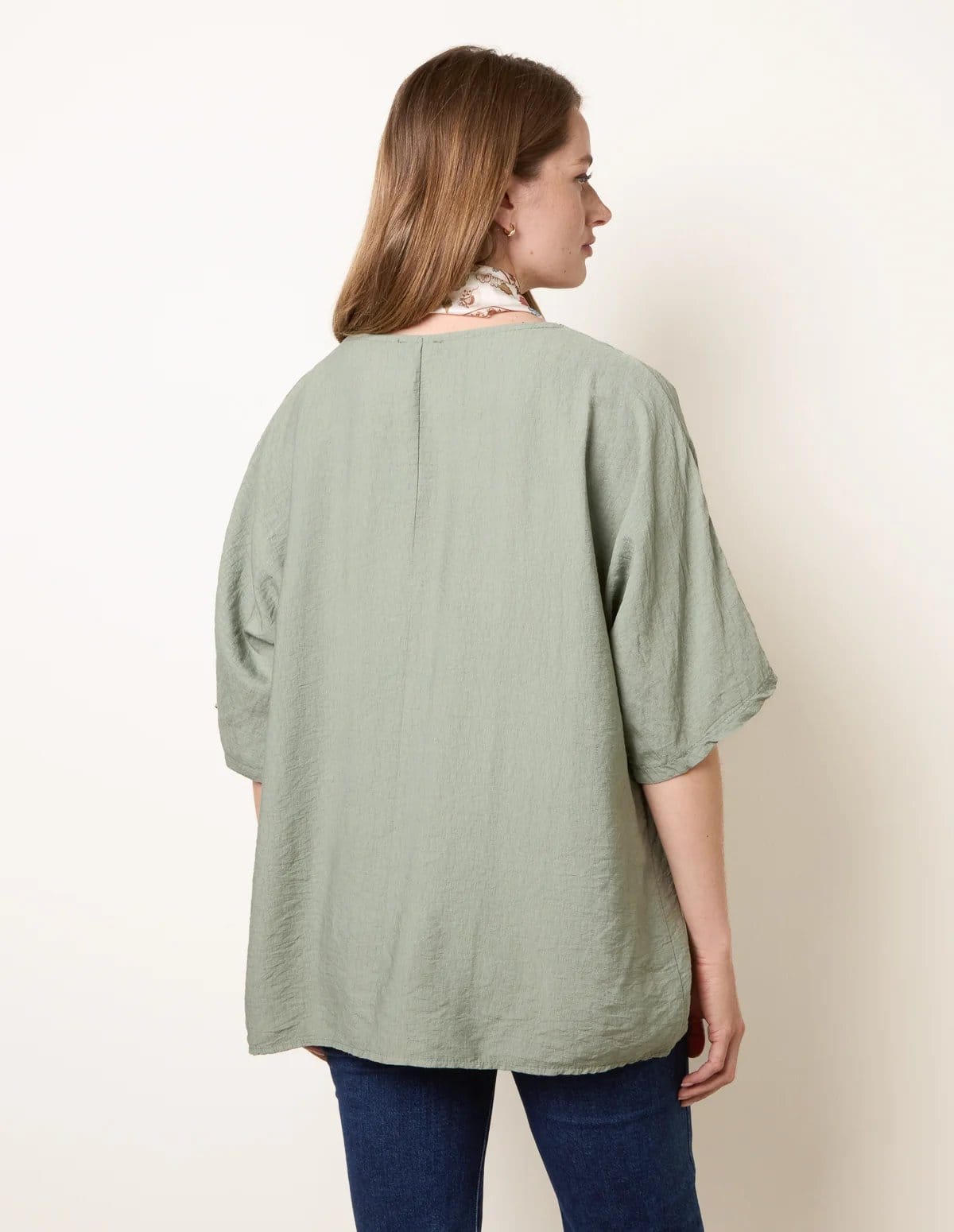 Blue Vanilla Scarf Viscose Top - 4