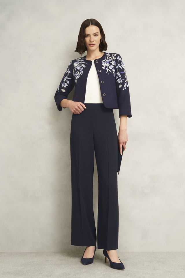 Hobbs London Hobbs London Women's Mel Wide Trouser in Dark Navy - 3