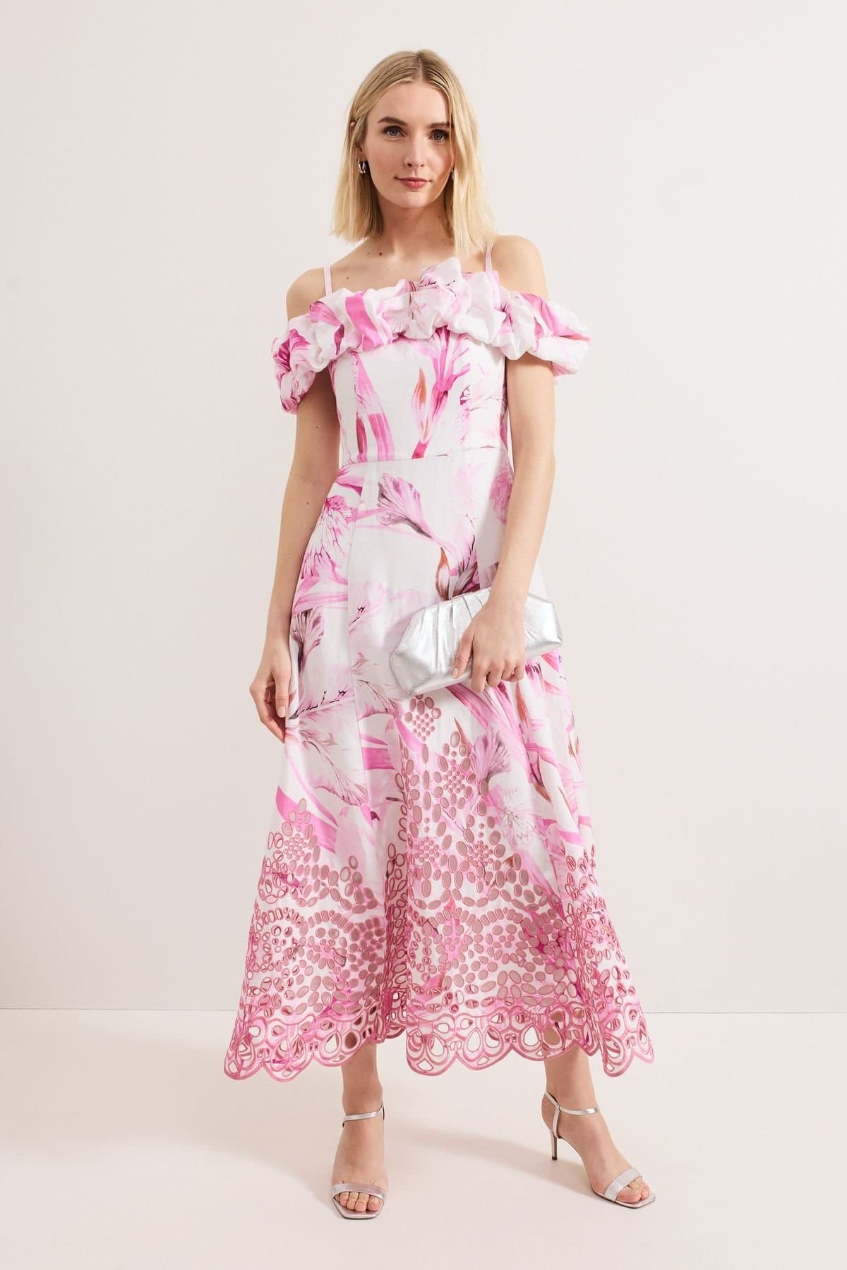 Phase Eight Phase Eight Women's Esme Linen Dress in Bright Pink