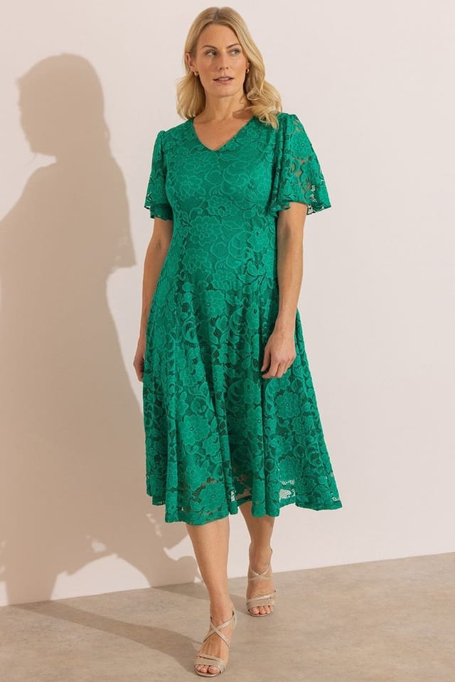 Anna Rose Anna Rose Women's Floral Lace Dress in Jade - 2