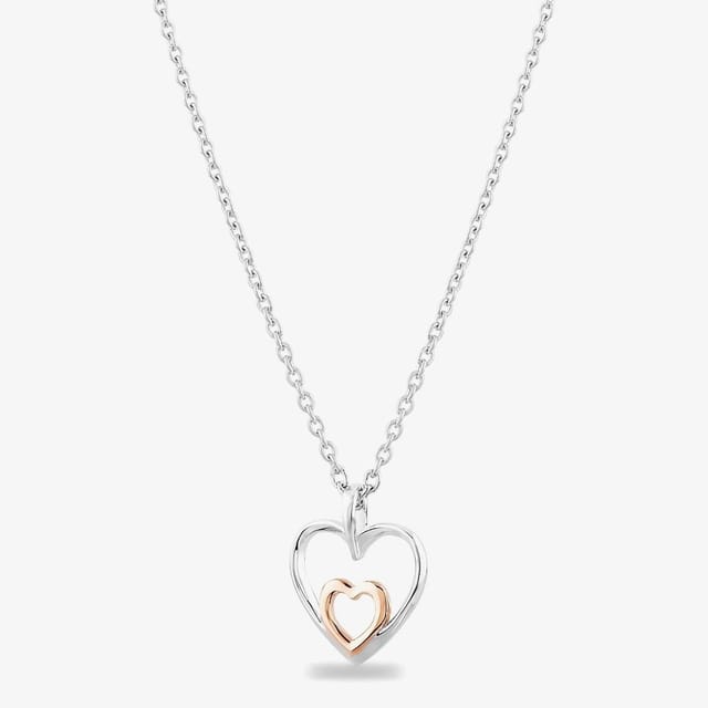 Rosa Lea Rosa Lea Women's Double Heart Necklace AM-2THB027706 in Silver - 2
