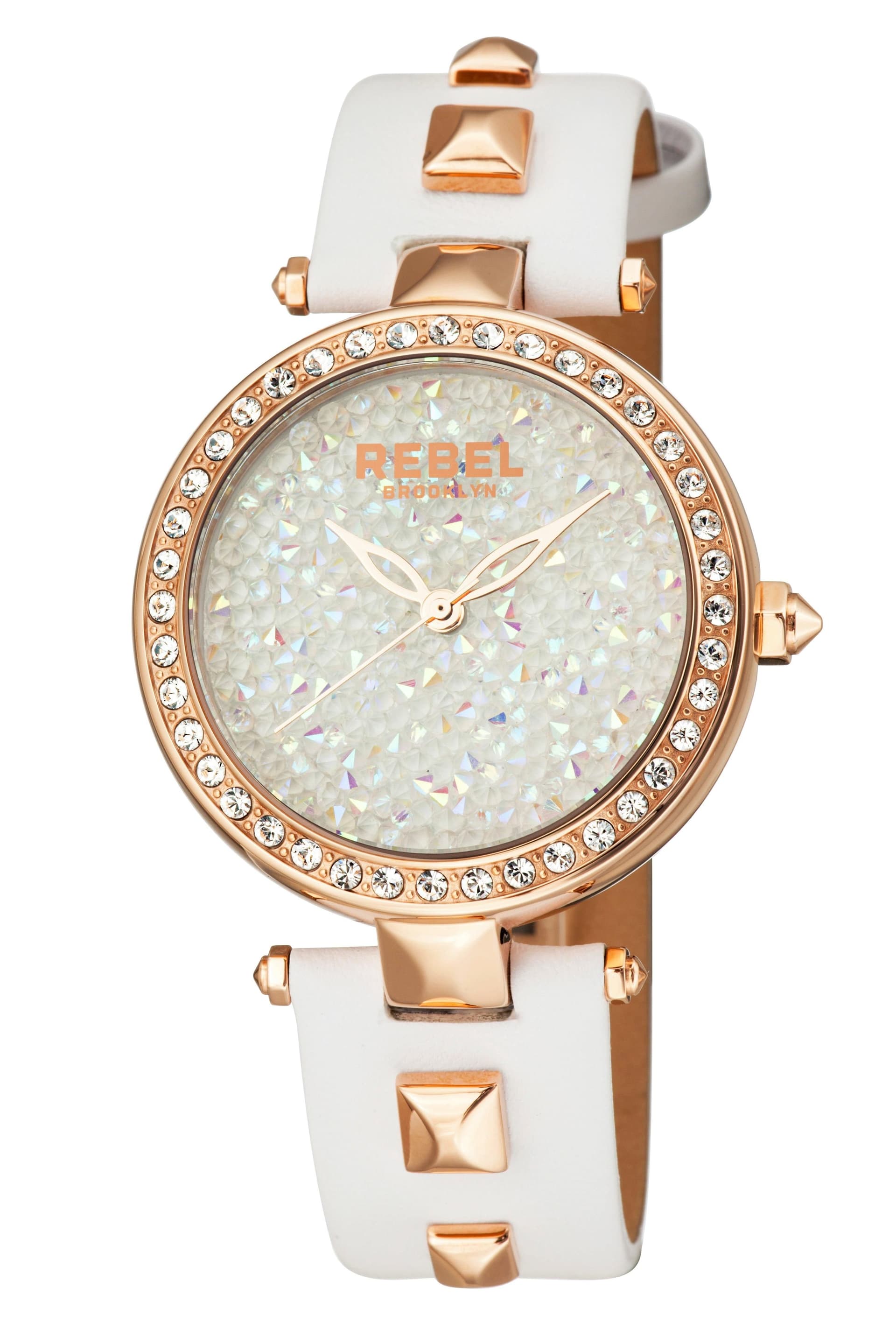 Rebel Rebel Women's Rockaway Parkway MOP Dial Leather Watch in White