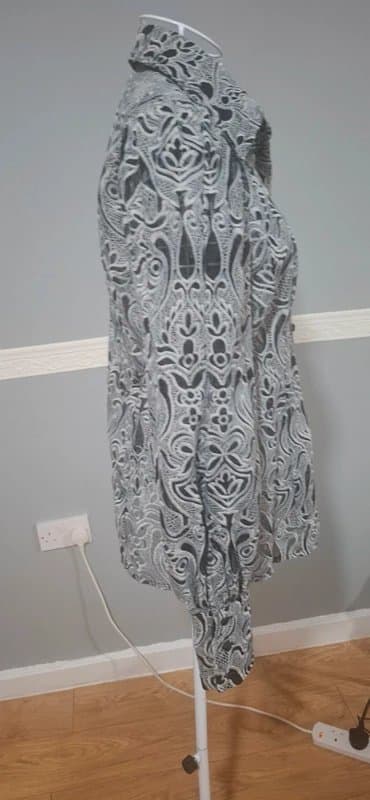 River Island River Island Grey Lace Sheer Button‑Up Shirt – Size 10 – Excellent Condition