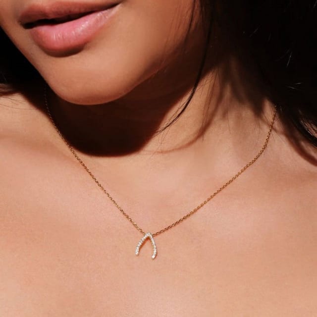 Gold Trip Gold Trip Women's Sparkling Wishbone Necklace & Earrings Gift Set in Gold - 3