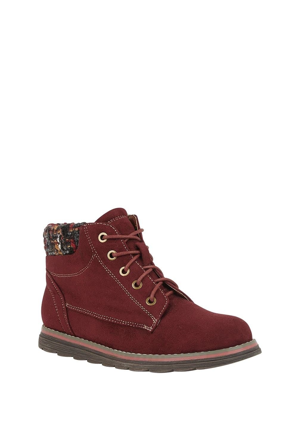 Lotus Lotus Women's Sycamore Red Textile Ankle Boots