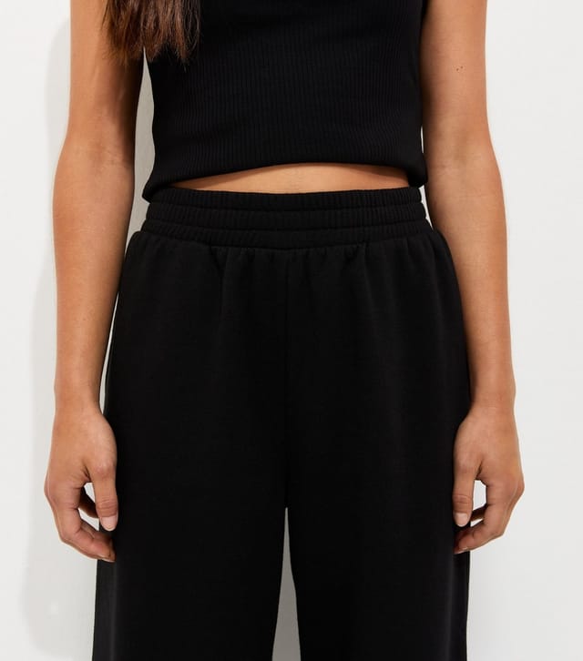 New Look Women's Petite Black Cotton Rich Wide Leg Joggers New Look - 3