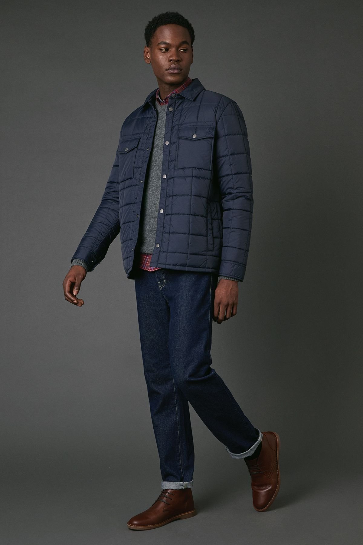 Maine Maine Men's Navy Quilted Jacket - 4