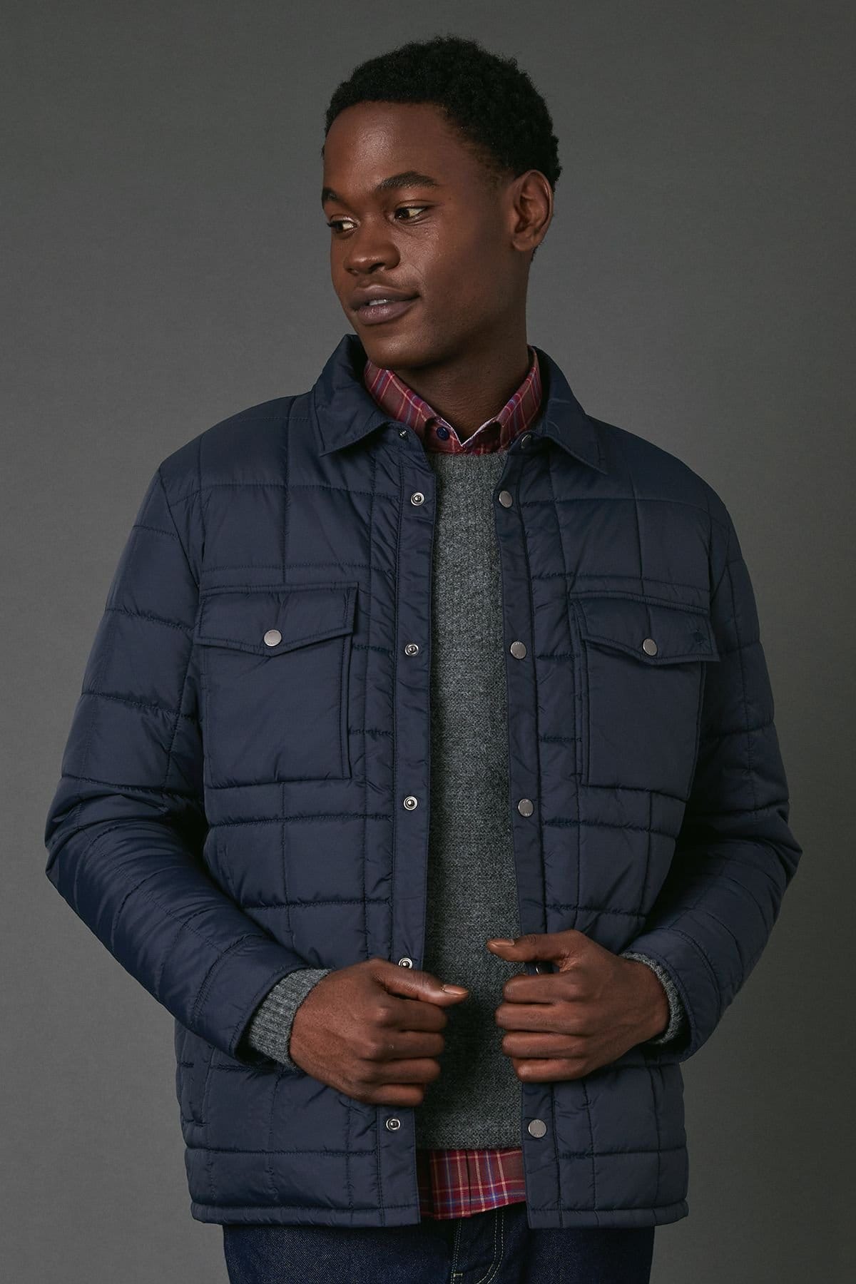 Maine Maine Men's Navy Quilted Jacket - 4