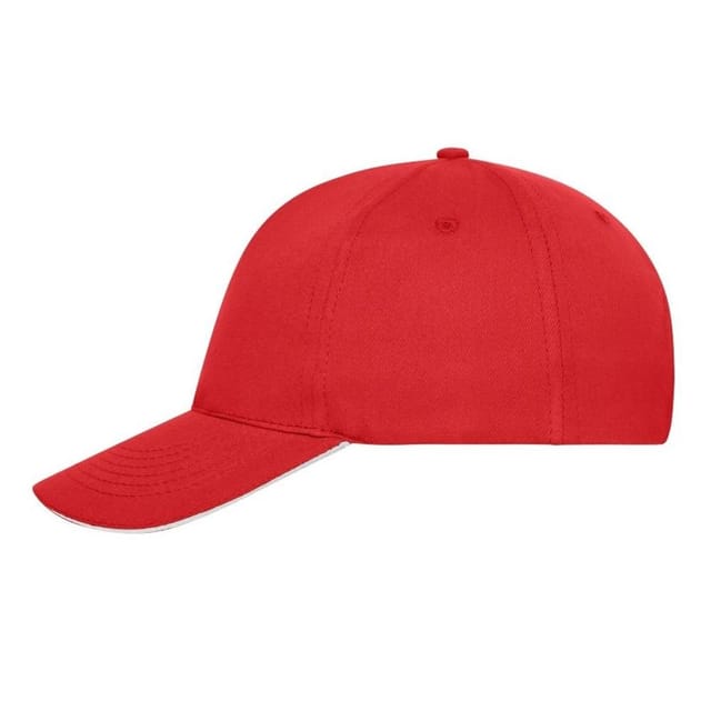 Myrtle Beach Myrtle Beach Men's 5 Panel Cotton Sandwich Peak Cap in Red - 3