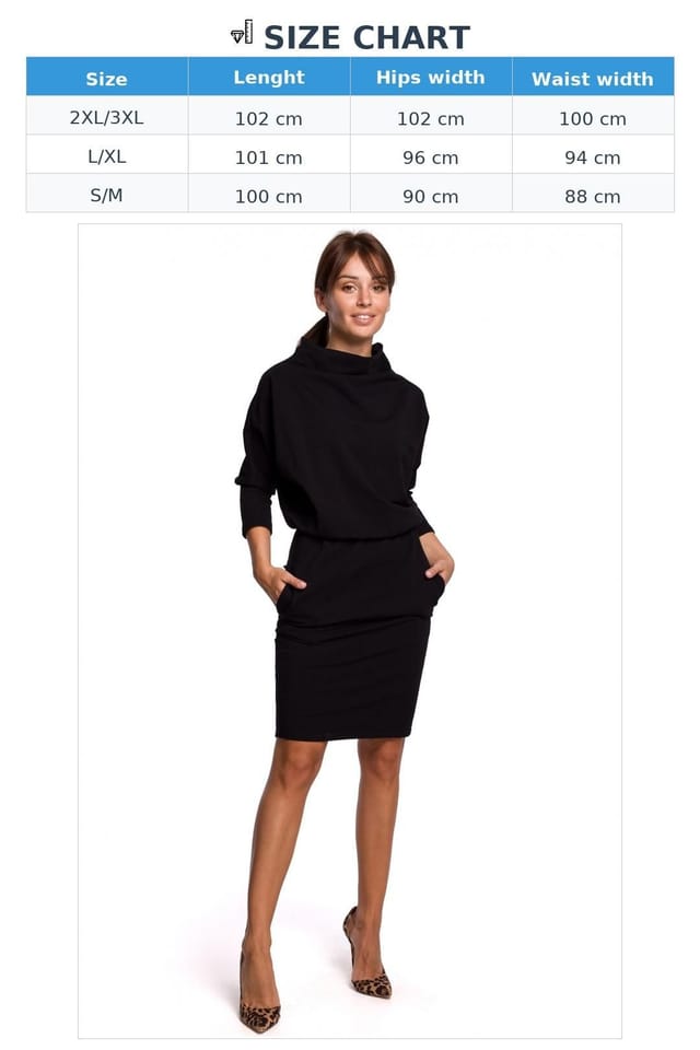 Love Lace Love Lace Women's Cotton Knit Kimono Sleeve Pencil Dress in Black - 3
