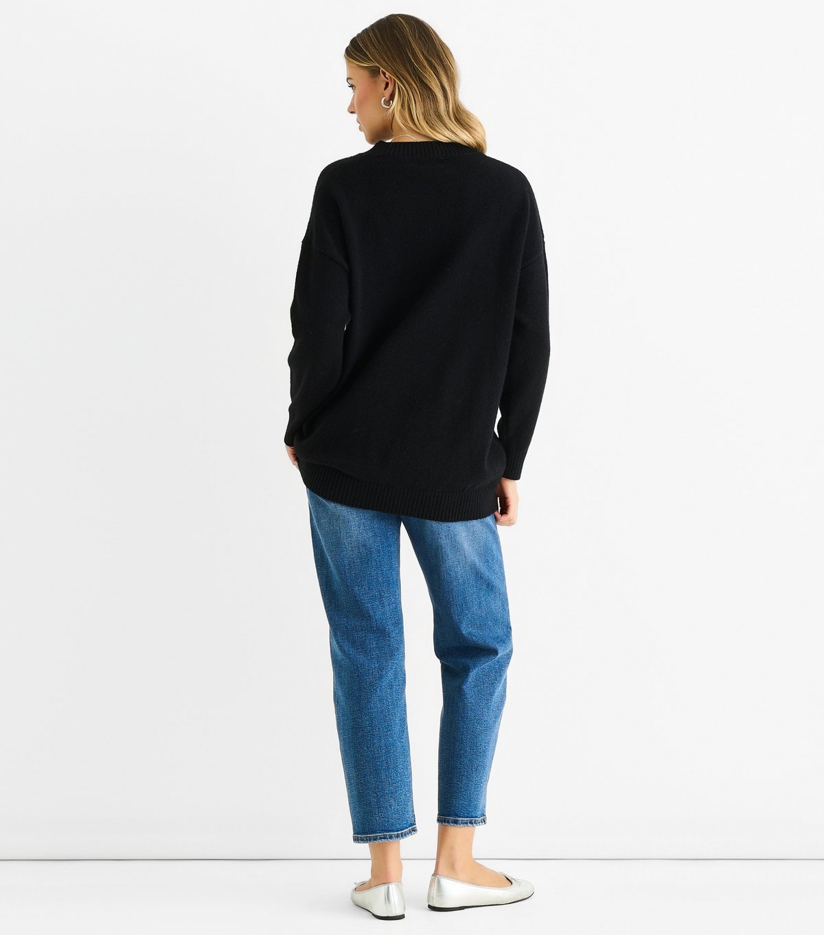 Gini London Women's Black Floral Painting Oversized Jumper Gini London New Look - 4