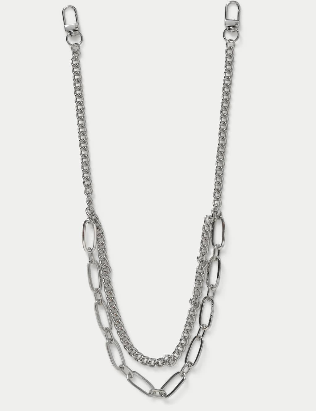 Marks & Spencer M&S 2 Row Paperclip Wallet Chain Silver