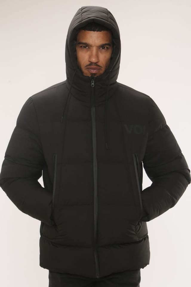Voi London Voi London Men's Hooded Puffer Jacket in Black - 2