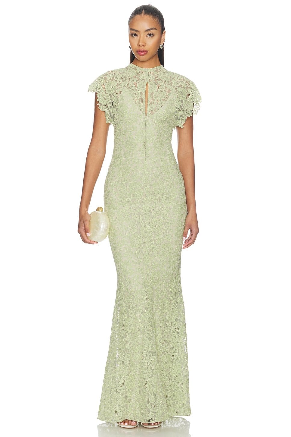 Revolve Mint Green Lace Maxi Dress