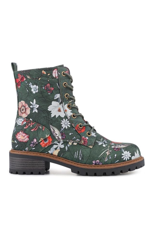 Pavers Pavers Women's Wide Fit Lace Up Ankle Boots in Green - 2