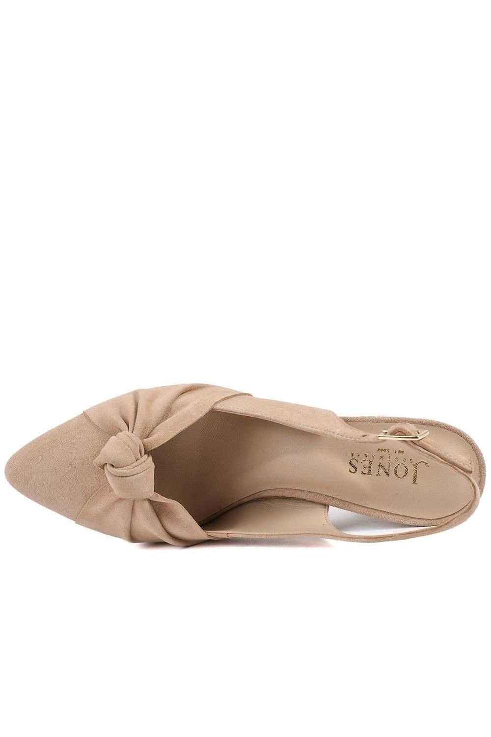 Jones Bootmaker Jones Bootmaker Women's Zie Leather Bow Detailed Slingback Sandals in Beige - 4