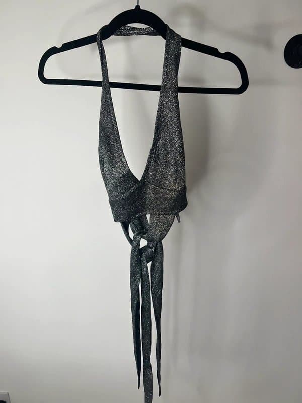 ASOS Asos glitter halter neck