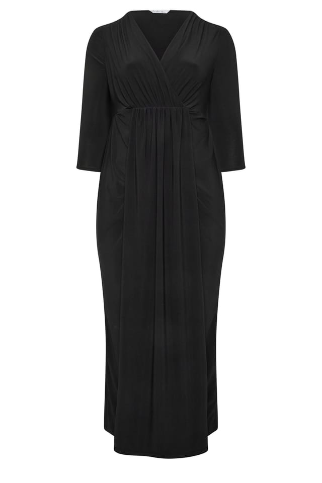 Yours Yours Women's Maxi Drape Dress in Black - 2