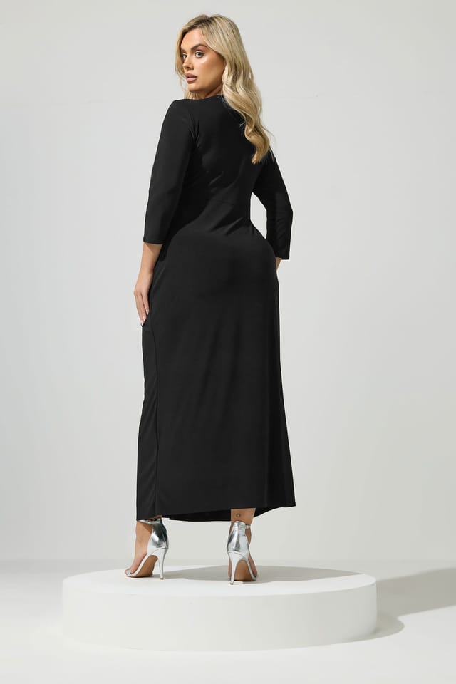 Yours Yours Women's Maxi Drape Dress in Black - 3