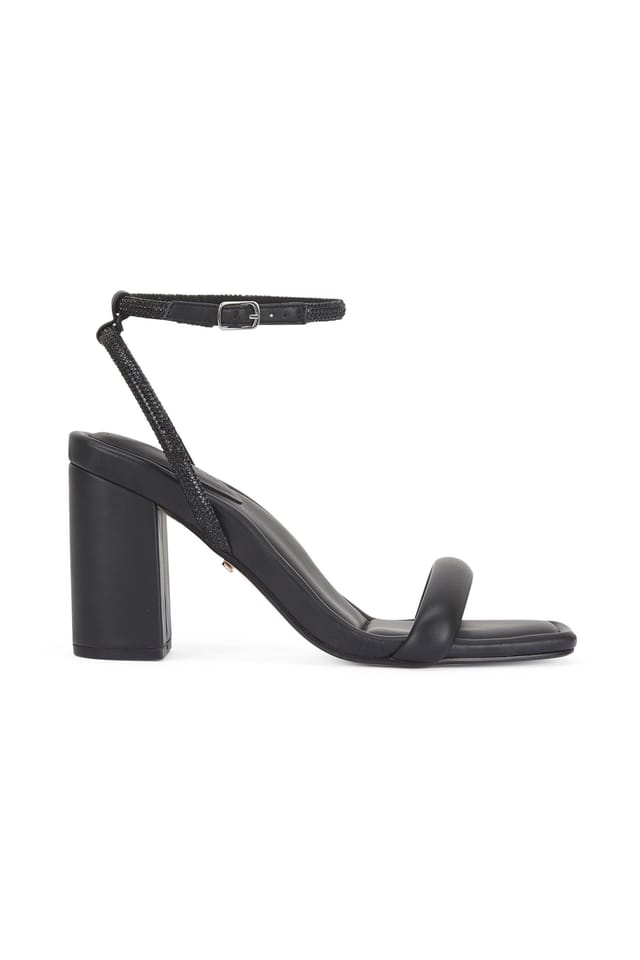 MALOW LONDON MALOW LONDON Women's Sabrina Block Heel Sandals Buckle Polyurethane Open Toe Block Shoes in Black - 2