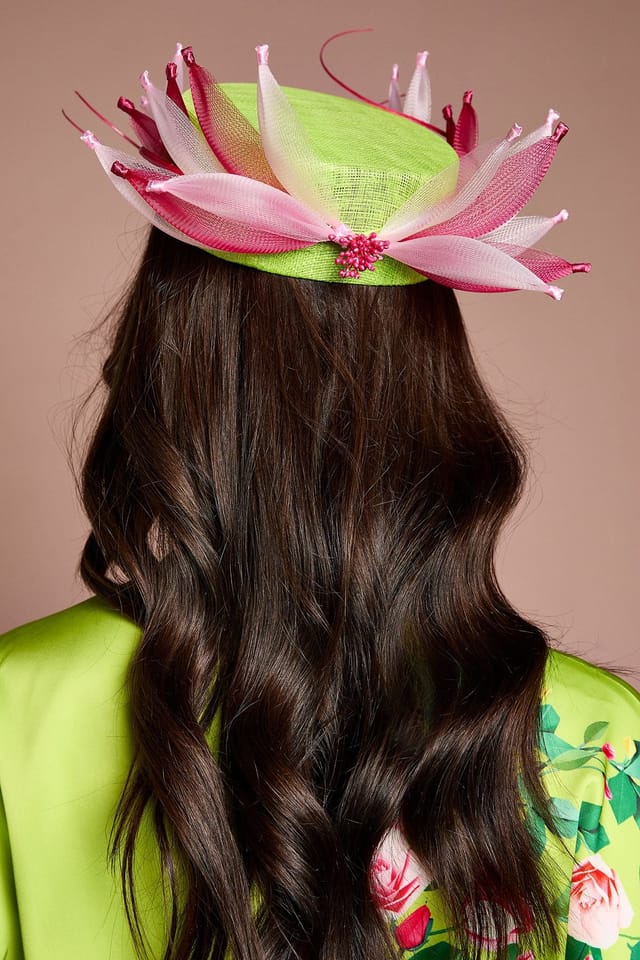 Coast Coast Women's Lisa Tan Petal & Quill Detail Pill Box Fascinator in Lime - 3
