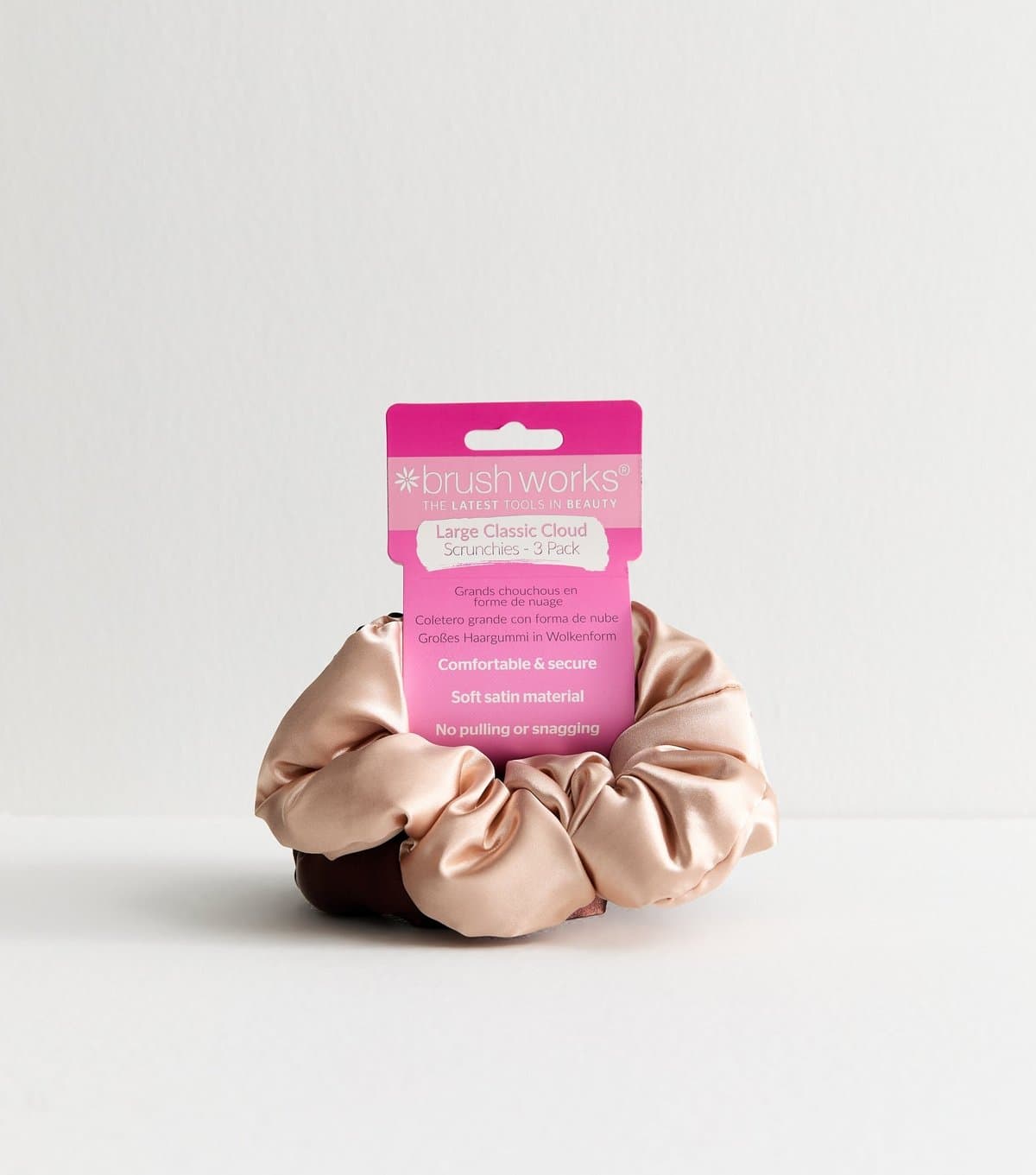 Brushworks Pack of 3 Brown Large Cloud Scrunchies Brushworks New Look