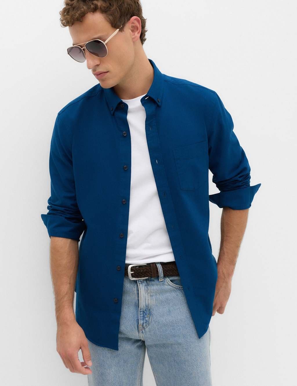 Marks & Spencer M&S Pure Cotton Ultimate Oxford Shirt Dark Blue
