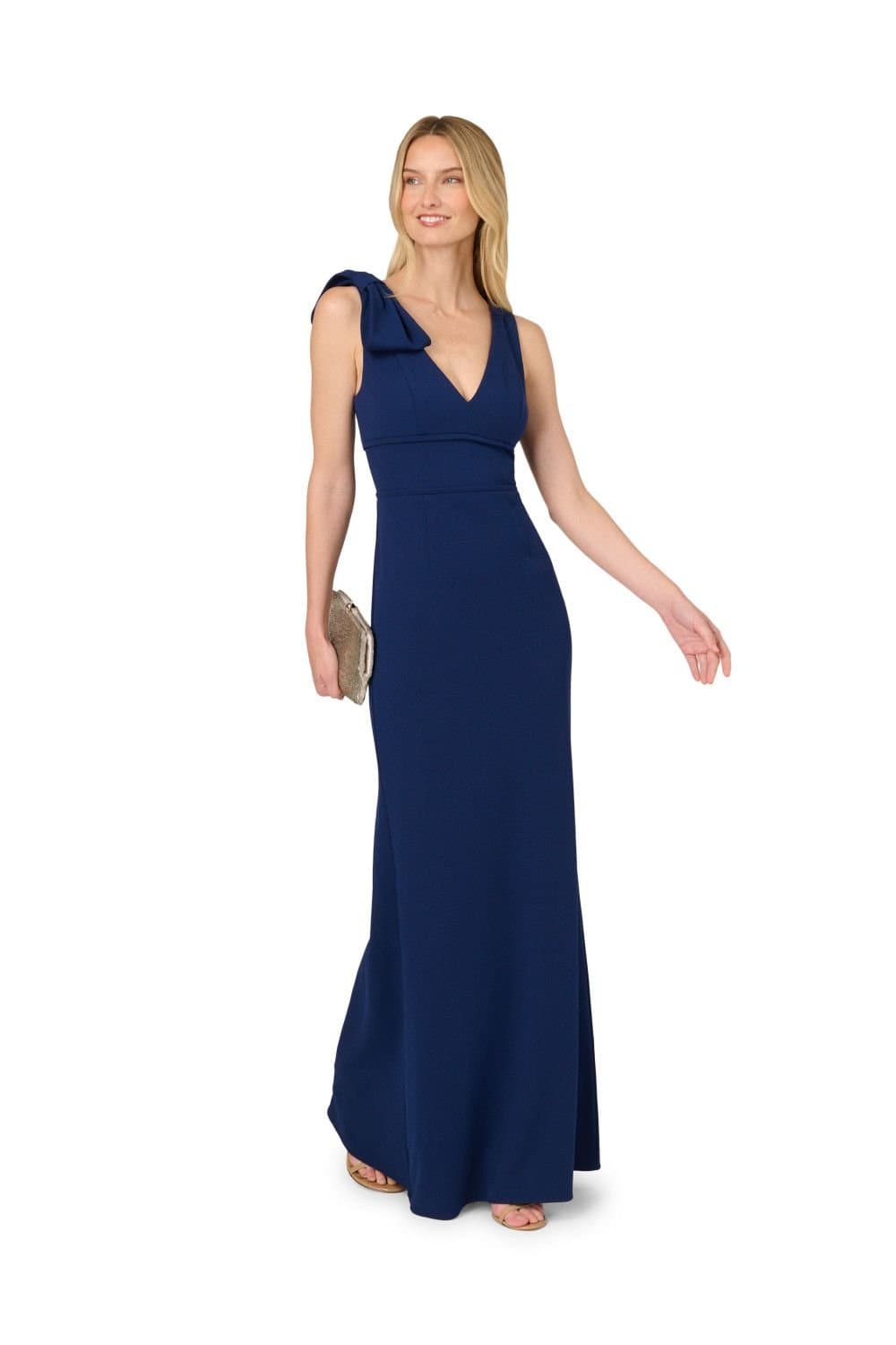 Adrianna Papell Adrianna Papell Women's Mermaid Crepe Dress in Navy