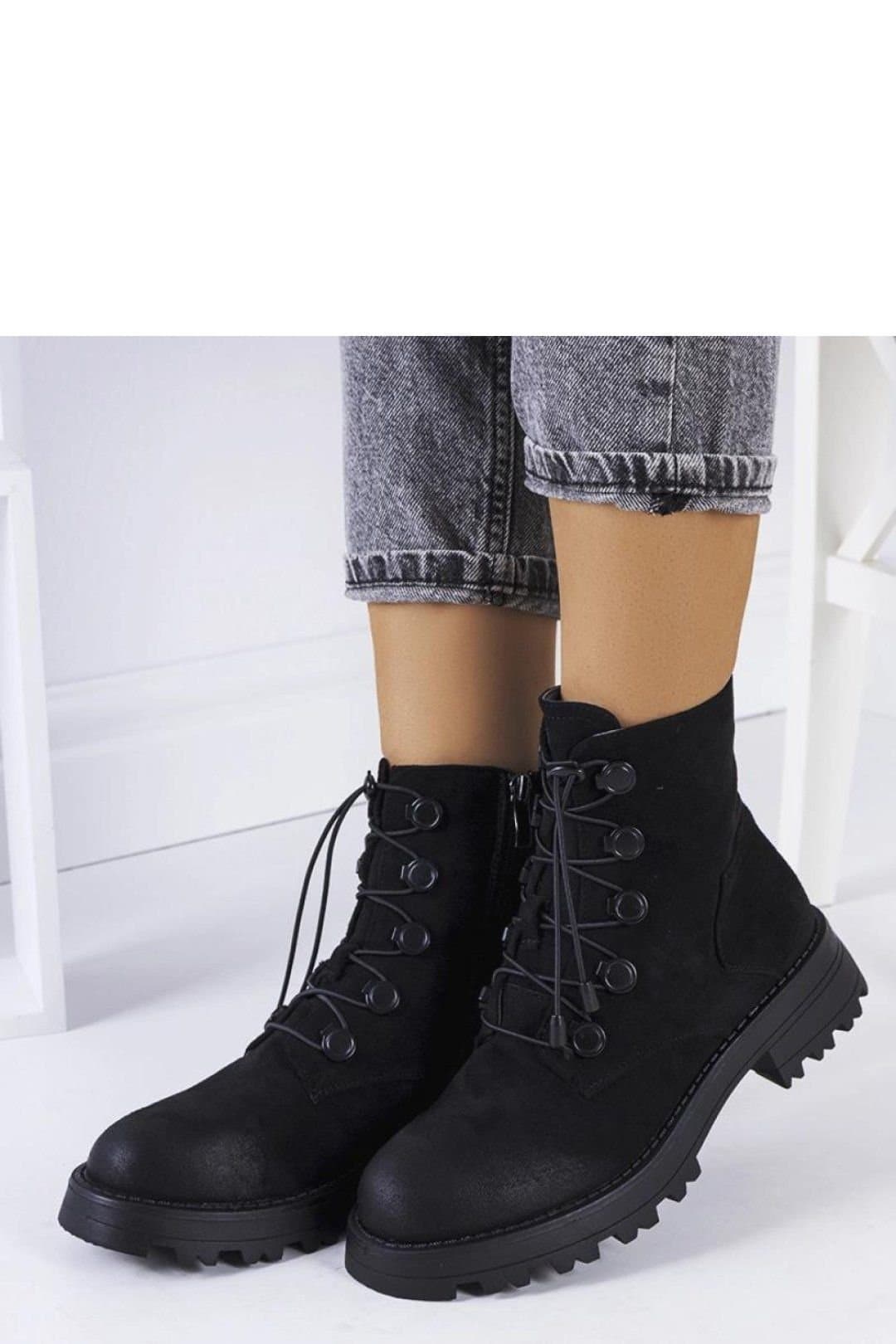 Love Lace Love Lace Women's Ankle boots with thick protected sole zip closure & insulation in Black