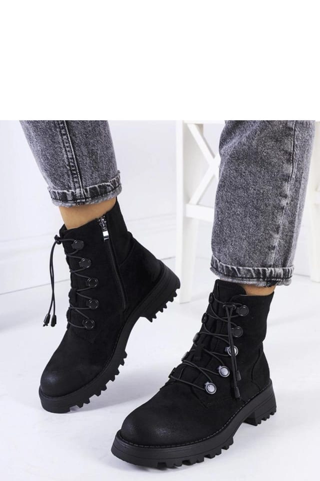 Love Lace Love Lace Women's Ankle boots with thick protected sole zip closure & insulation in Black - 2