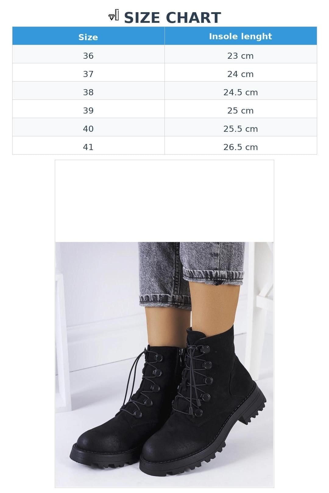 Love Lace Love Lace Women's Ankle boots with thick protected sole zip closure & insulation in Black - 4