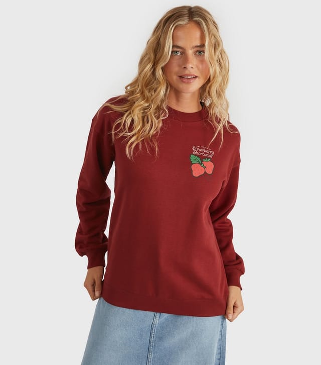 Custard Women's Clothing Red Strawberry Shortcake Sweatshirt Custard New Look - 2
