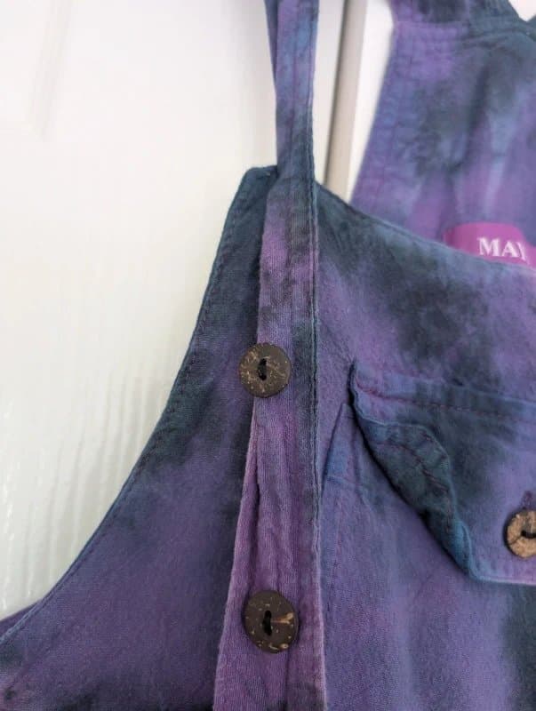 Maya 100% cotton tie-dye purple dungarees