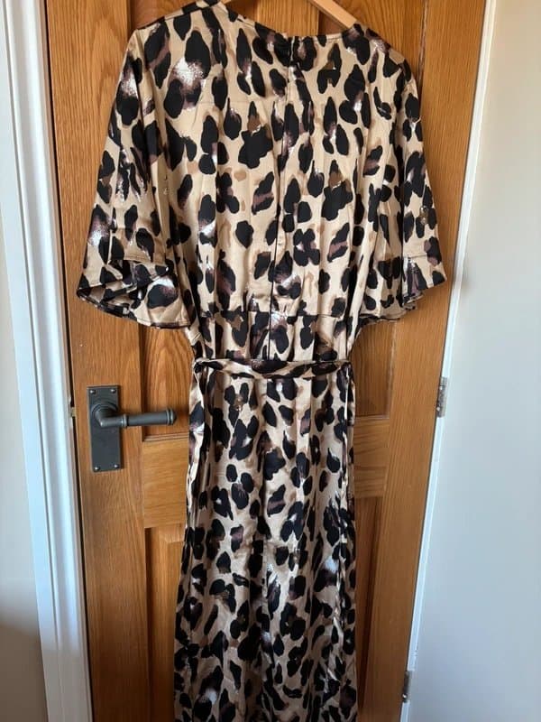 ASOS Silk wrap round leopard print dress