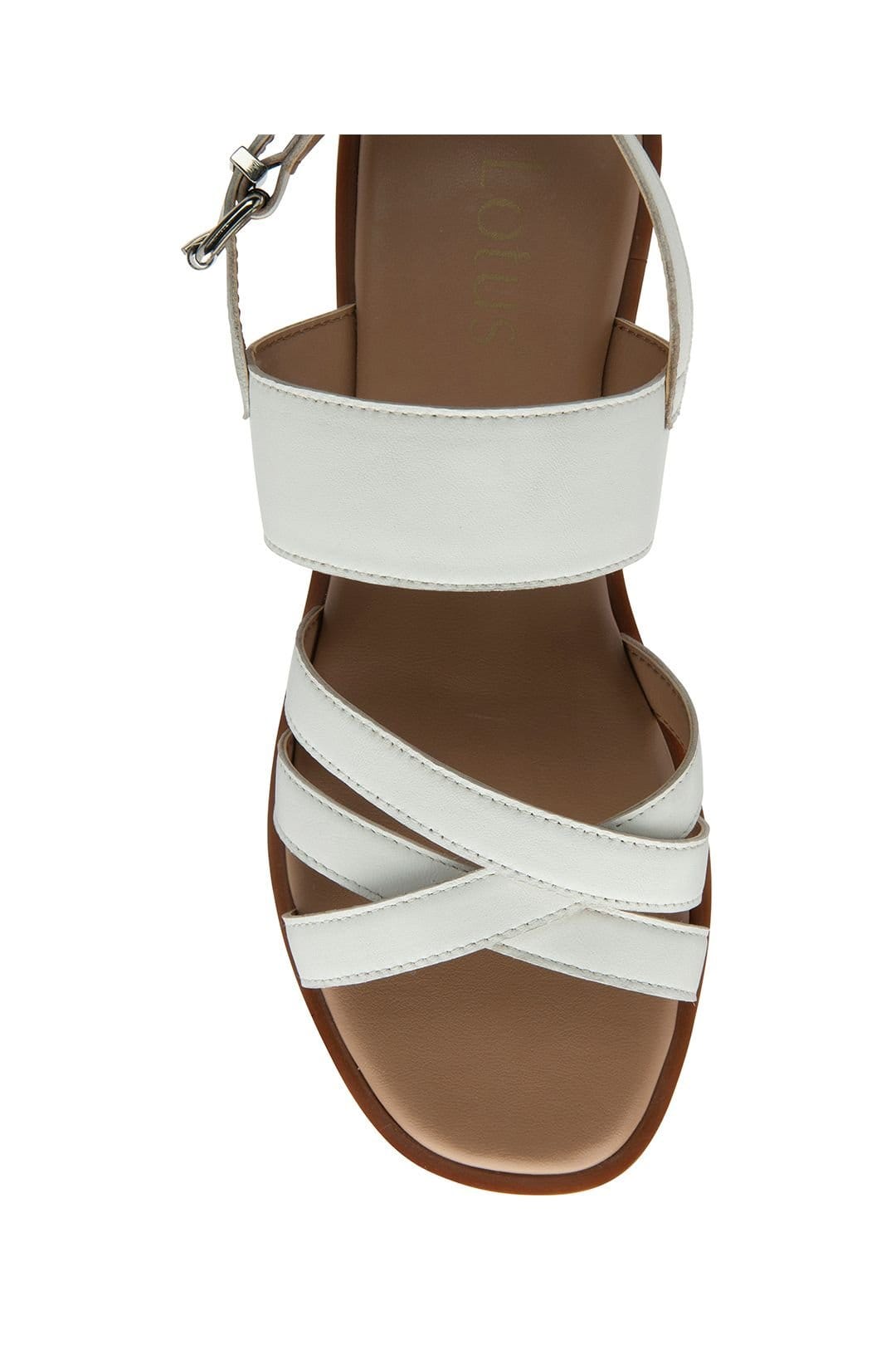 Lotus Lotus Women's 'Torro' Leather Slingback Sandals in White - 4
