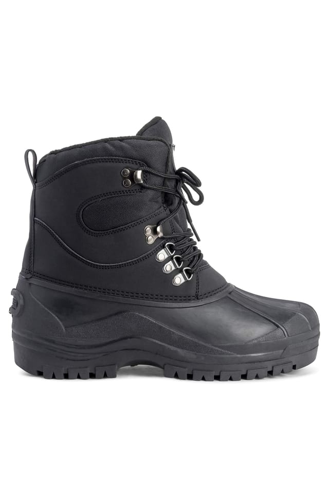 Viva VIVA Men's Polar Men's Snow Boots - Rubber Sole, Lace-Up Closure & Fleece Lining in Black - 2