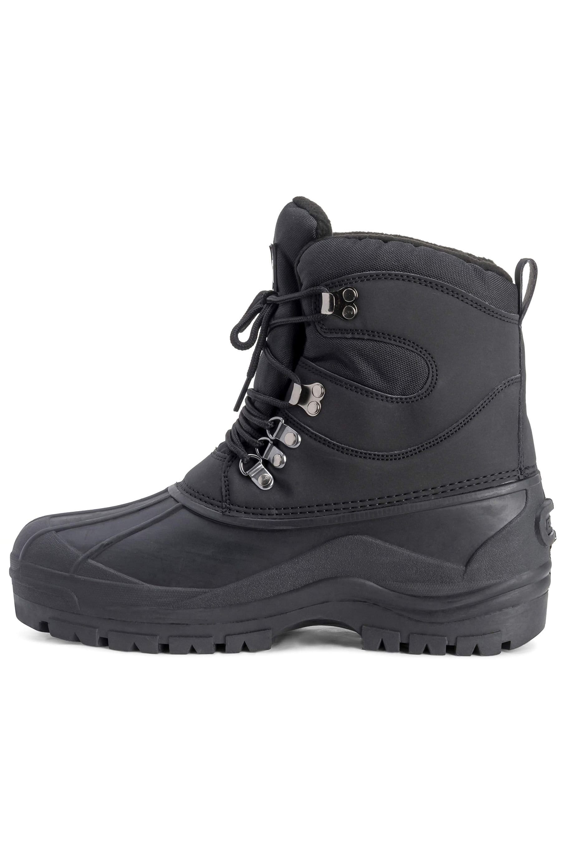 Viva VIVA Men's Polar Men's Snow Boots - Rubber Sole, Lace-Up Closure & Fleece Lining in Black - 4