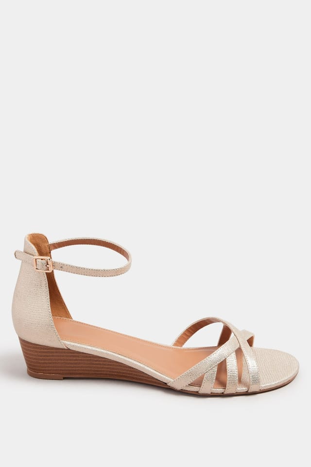Long Tall Sally Long Tall Sally Women's Heel Wedge Sandals in Gold - 3