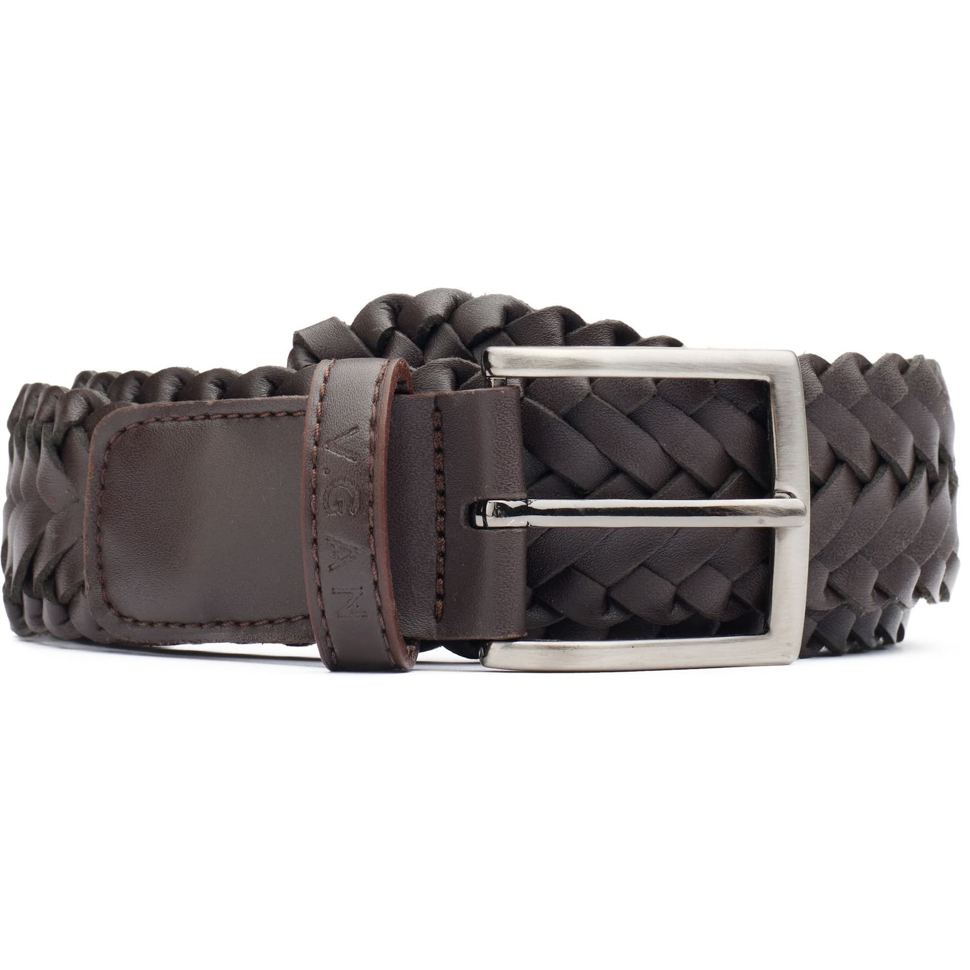 V.GAN V.GAN Men's Weave 3.5Cm Belt in Brown