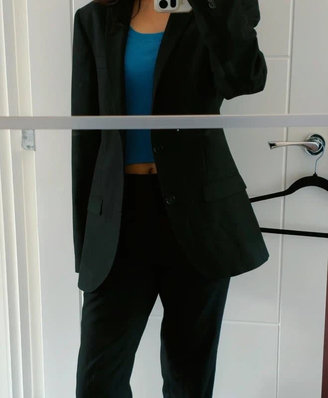 River Island River Island Black Oversized Blazer UK 36R | Minimalist Tailored Jacket