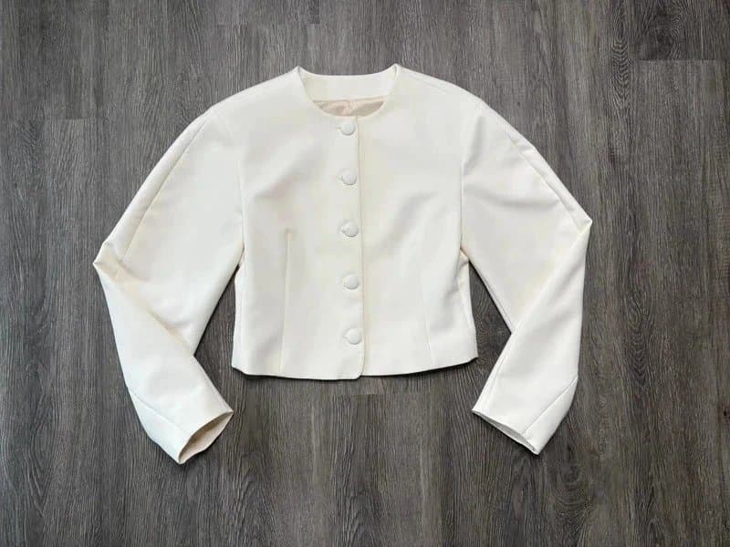 ASOS Design ASOS Design Cocoon Sleeve blazer in Ivory / Buttercream