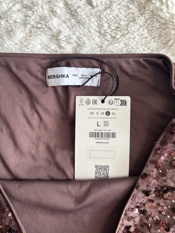 Bershka Brown Bershka Sequin Mini Skirt