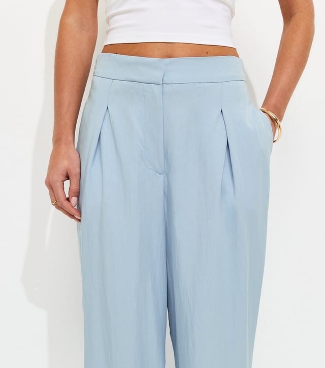 New Look Women's Petite Light Blue Tailored Wide Leg Trousers New Look - 3