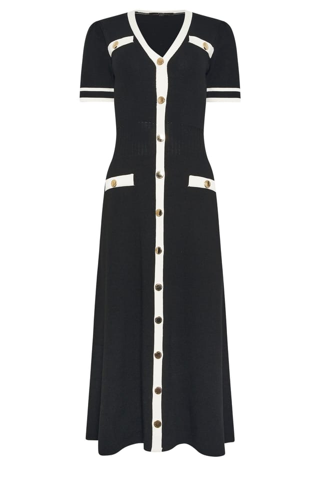 Star by Julien Macdonald Star by Julien Macdonald Women's Contrast Knitted Midi Dress in Black - 2