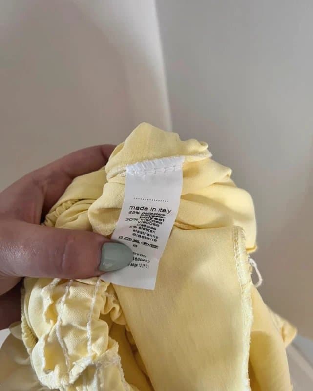M-Made in Italy Made in Italy Lemon Yellow Viscose Wrap Summer Floaty Wide Leg Jumpsuit One Size 8-24